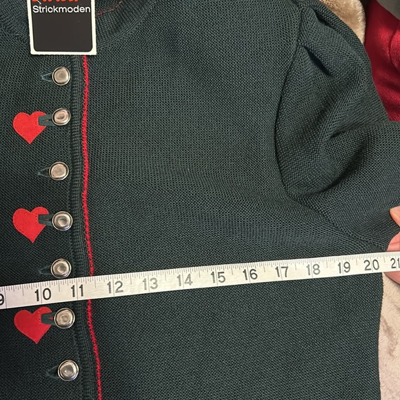 Albero Strickmoden green Vintage shoulder pad, pure new wool sweater, NWT - Picture 5 of 5